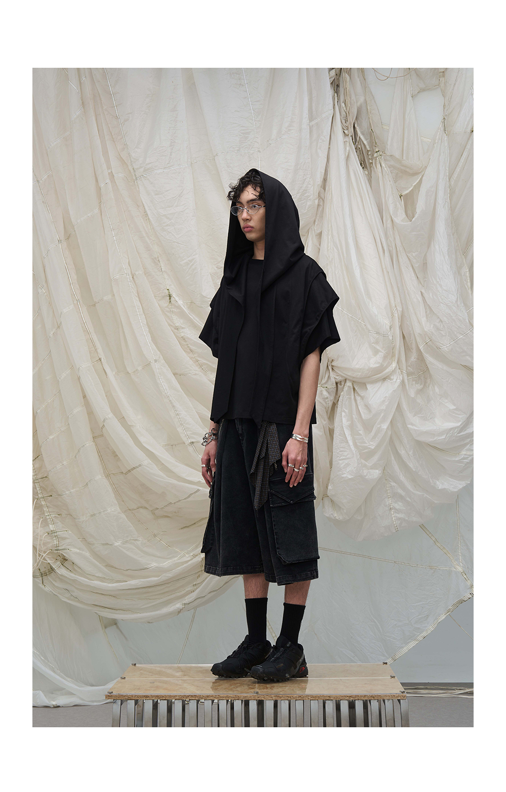 Intertwined Decorative Detachable Oversized Hood