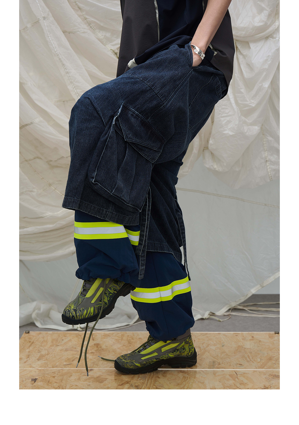 Reflective Multi-Pocket Nylon Cargo Pants