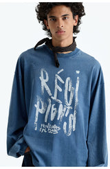 230g Cotton Distressed Letter Print Tee