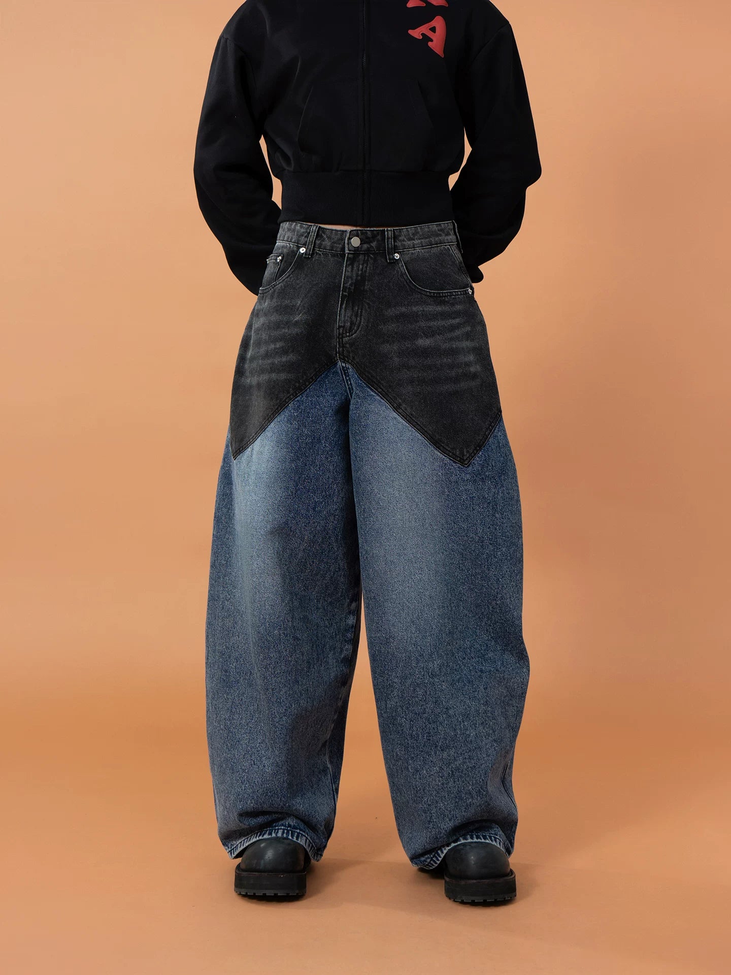 Men's Blue Wide Leg Distressed Jeans