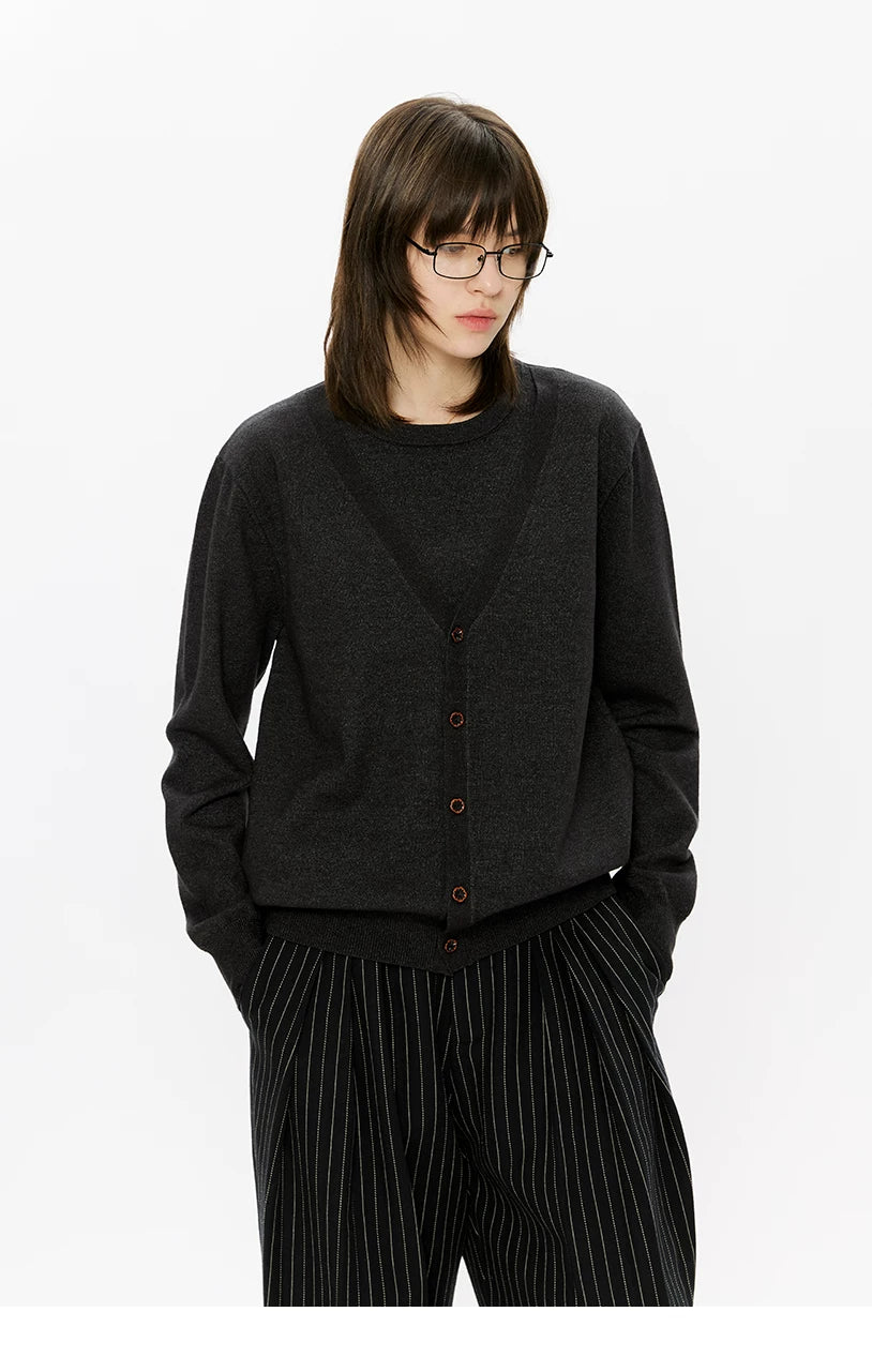 Men's Old Money Two-in-One Knit Cardigan