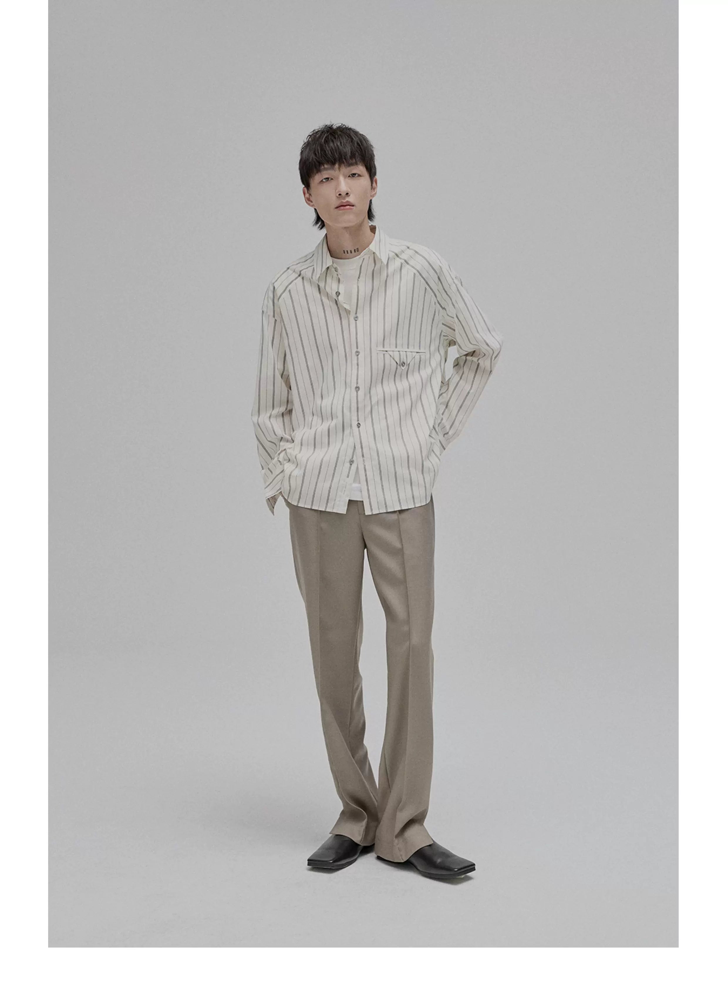 Blue White Striped Pocket Shirt