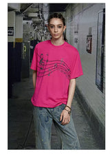 Vintage Pink Cotton Rhinestone Note Tee