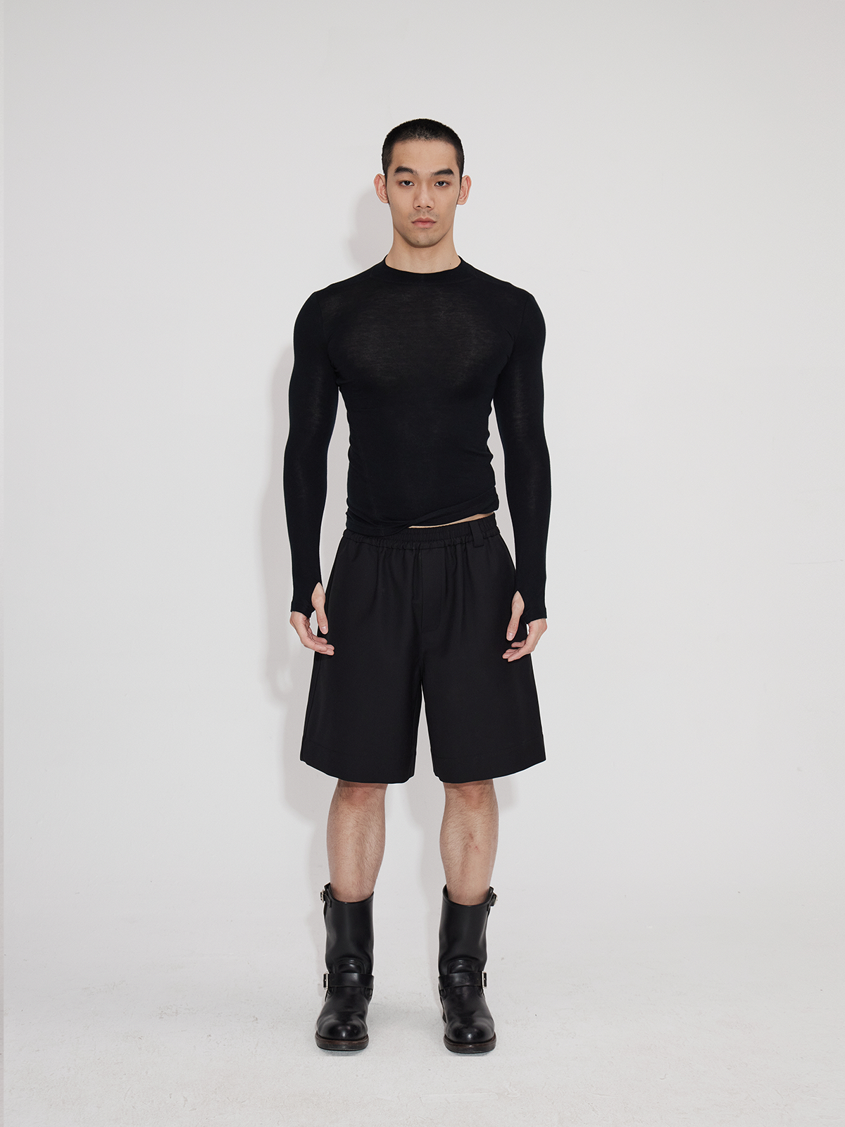 Elastic Waist Tailored Shorts