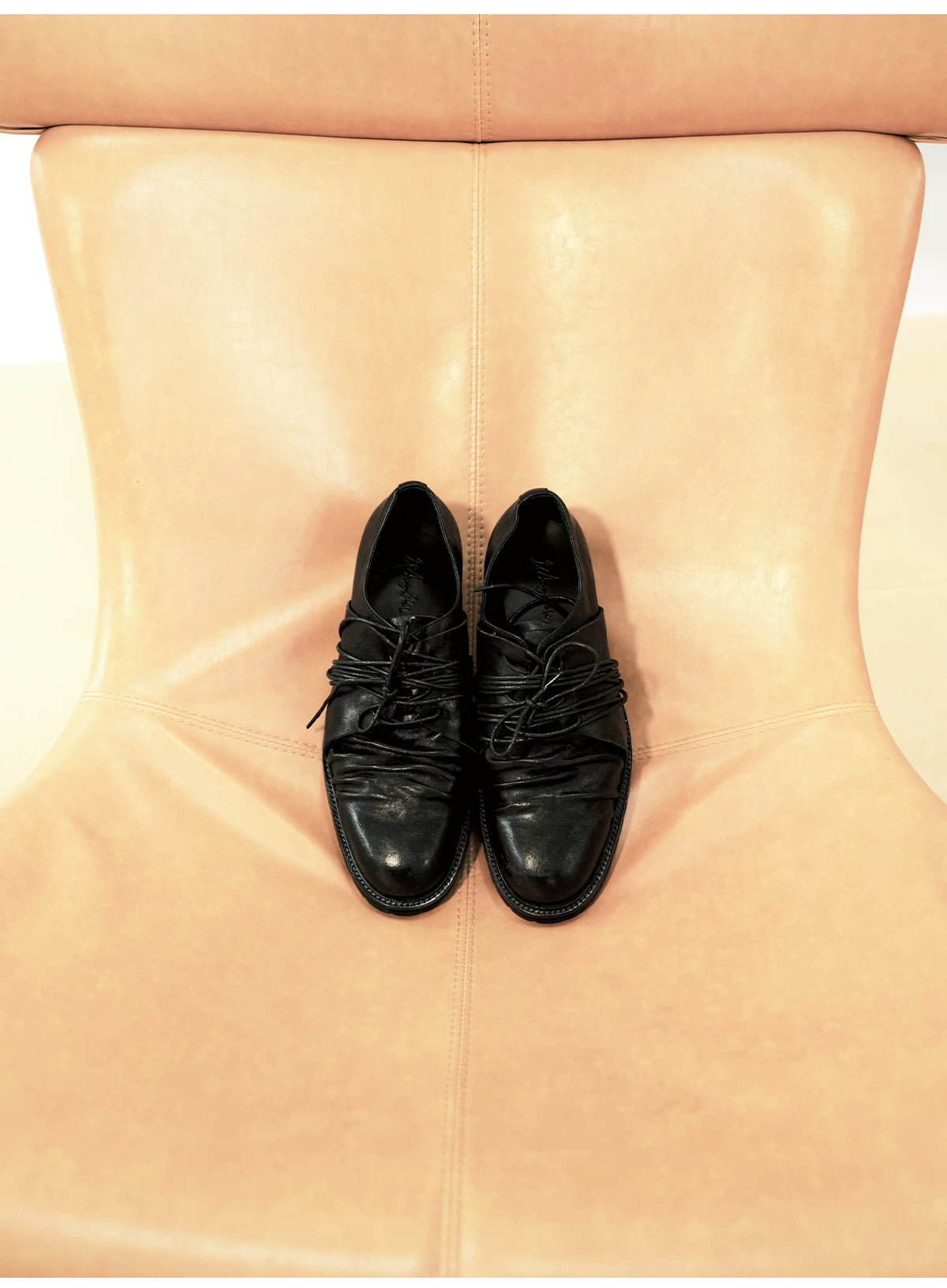 Pleated Strap Horse Lined Derby Shoes
