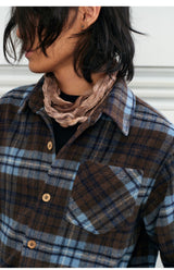 Men's Long-sleeve Plaid Wool Blend Shirt