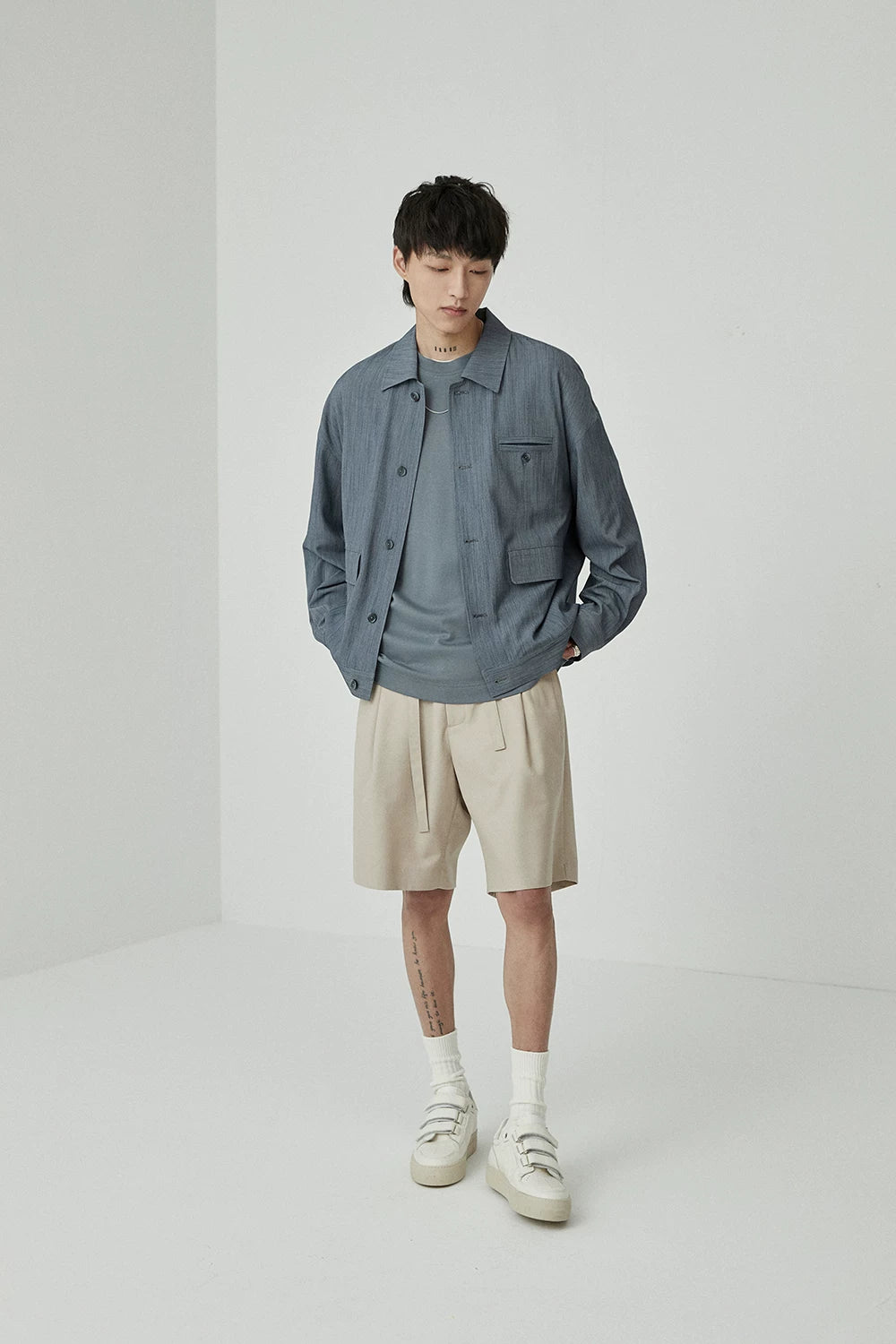 Draped Drawstring Elastic Waist Pleated Shorts