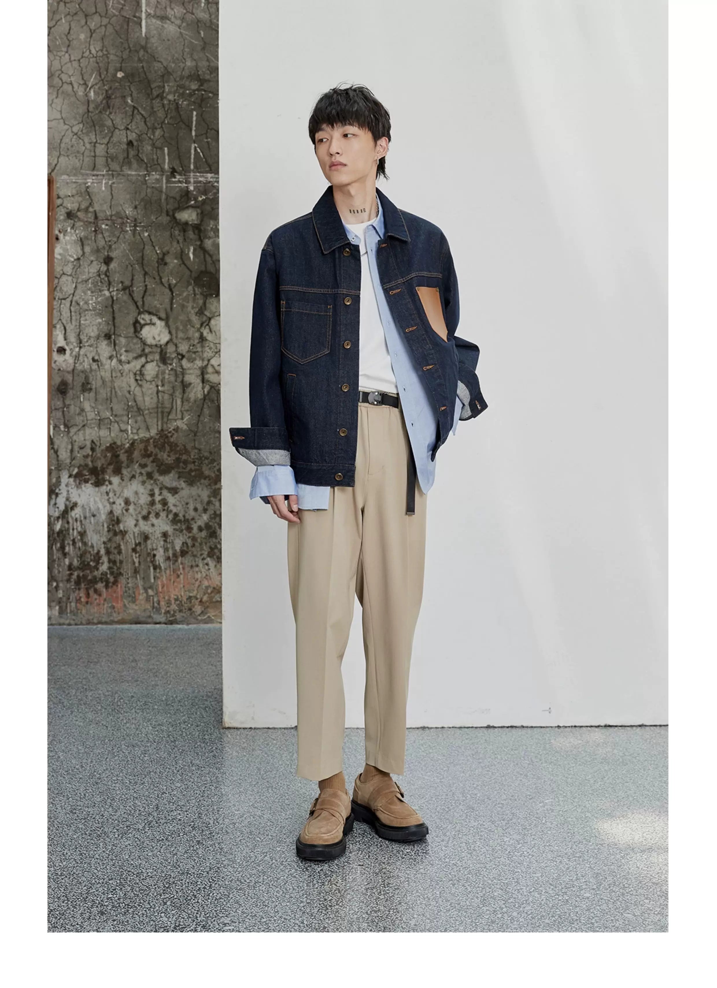 80s Cotton Oxford Asymmetric Pocket Shirt