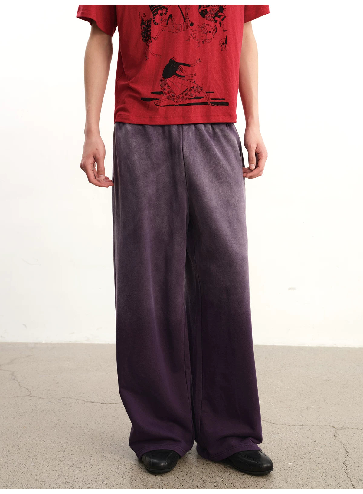 Faded Cotton Straight Loose Pants