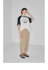 Drapey Stretchy Elastic Waist Cropped Pants