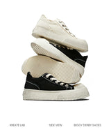 Distressed Washed Jumbo Platform Commuter Sneakers