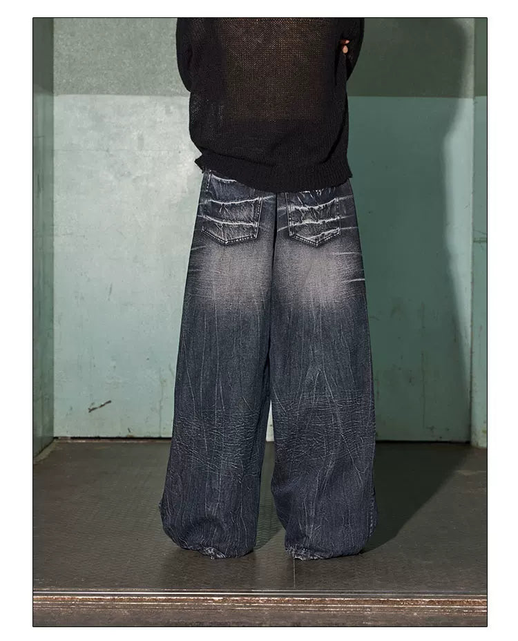 American Vintage Washed Distressed Baggy Jeans