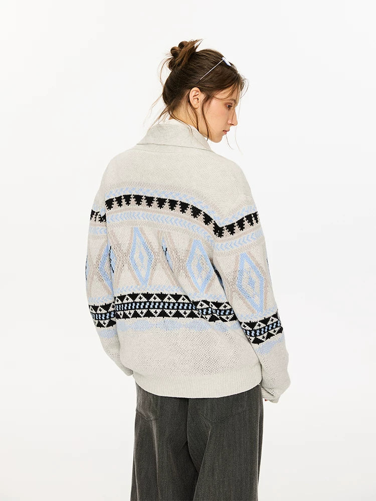 Autumn Fair Isle Shawl Collar Cardigan