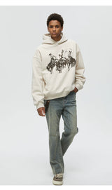 Vintage Print Men's Thick Hoodies
