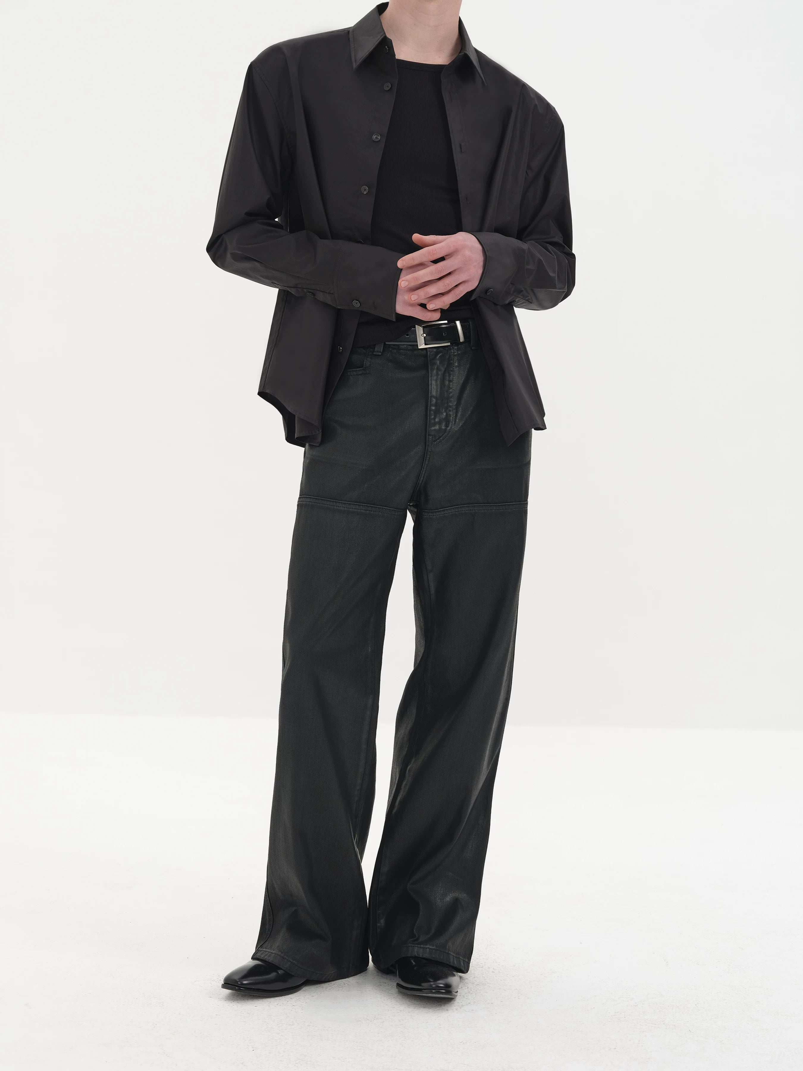 Satin Dress Shirts French Wide Sleeves