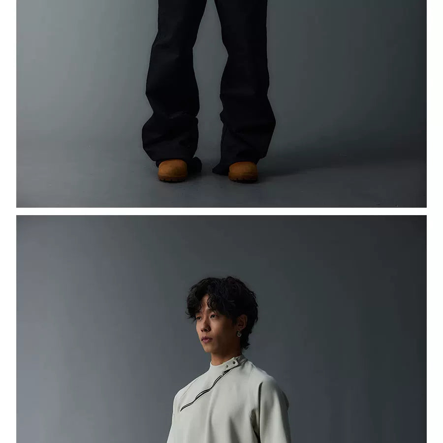 Short Sleeve Mock Neck Zip Tee