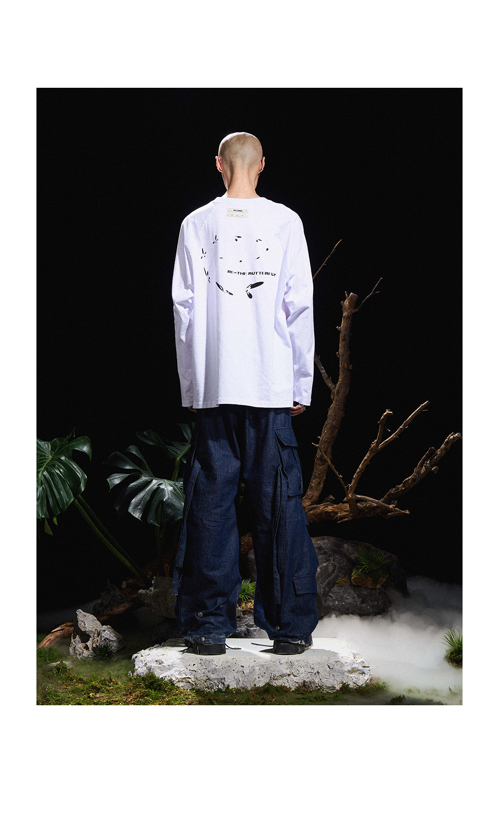 Washed Bamboo Pleated Sash Jeans