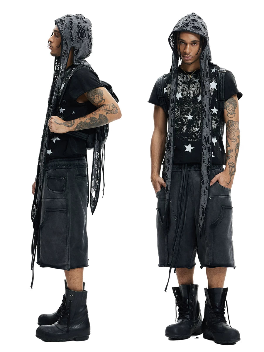 Punk Star Print Slim Cuffed Tee