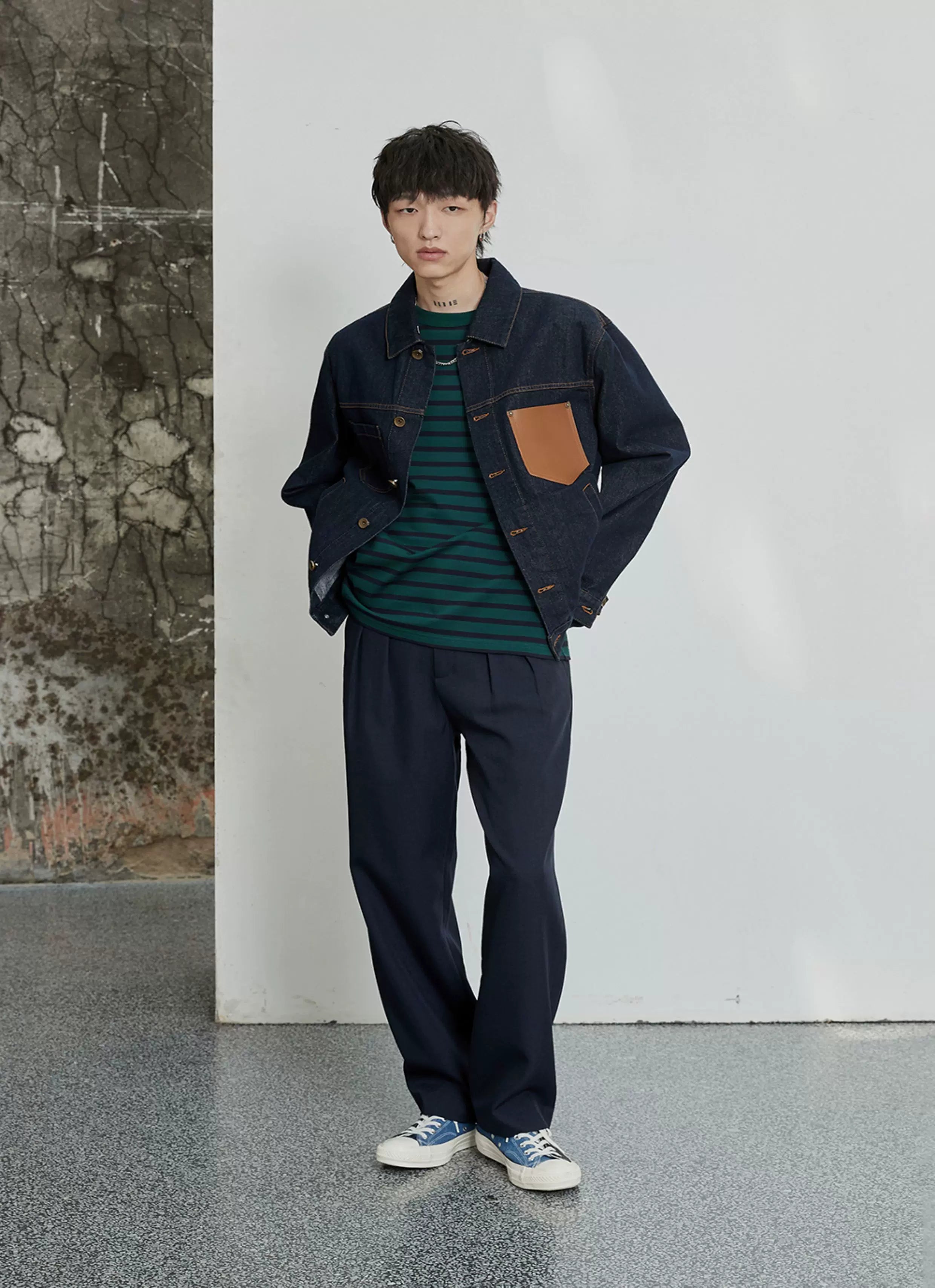 Pleated Wide Leg Suit Pants