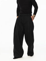 Black Vertical Striped Wool Dress Pants