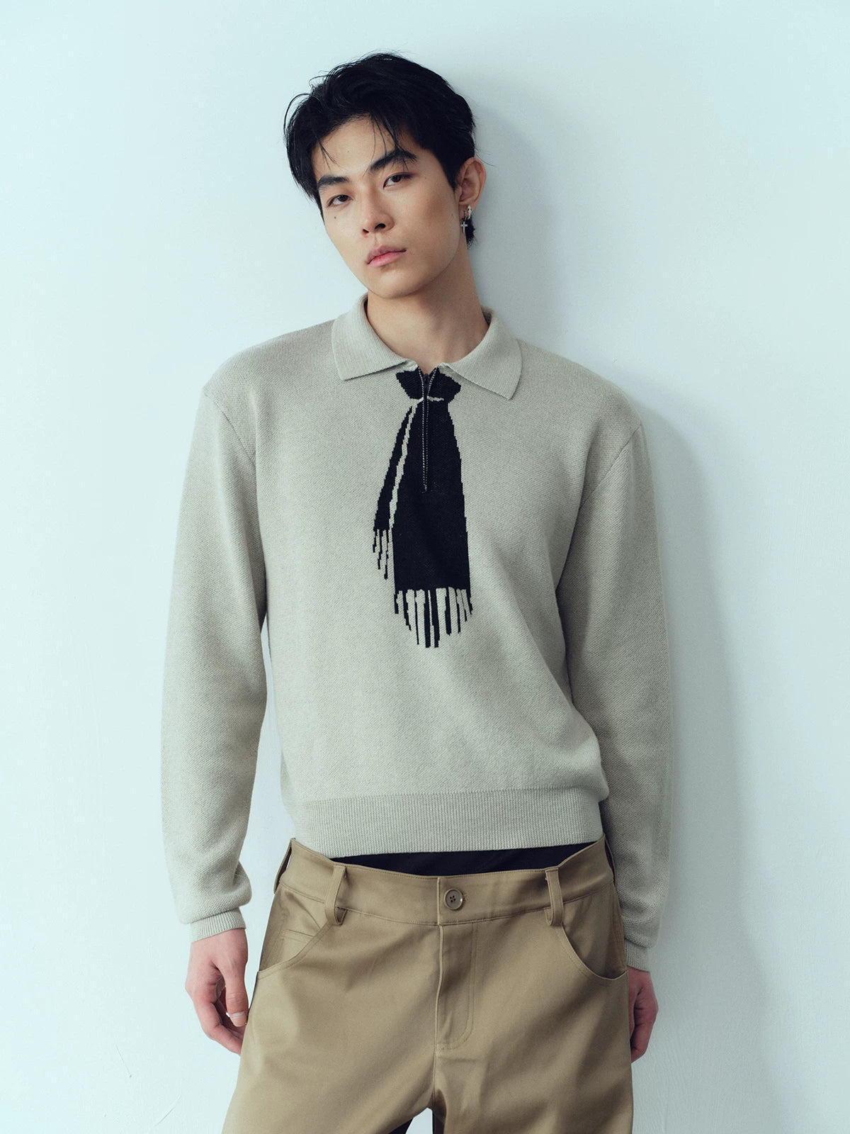 Short Jacquard Casual Wool Sweater