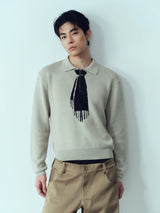 Short Jacquard Casual Wool Sweater