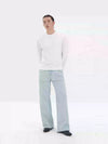Long Sleeve Straight Shoulder Satin Tees
