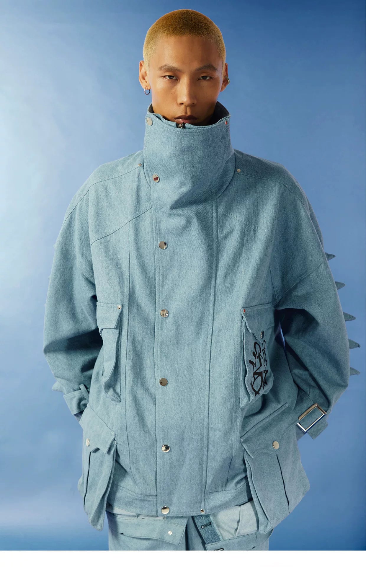 Spiny Dinosaur Vintage Denim Jacket