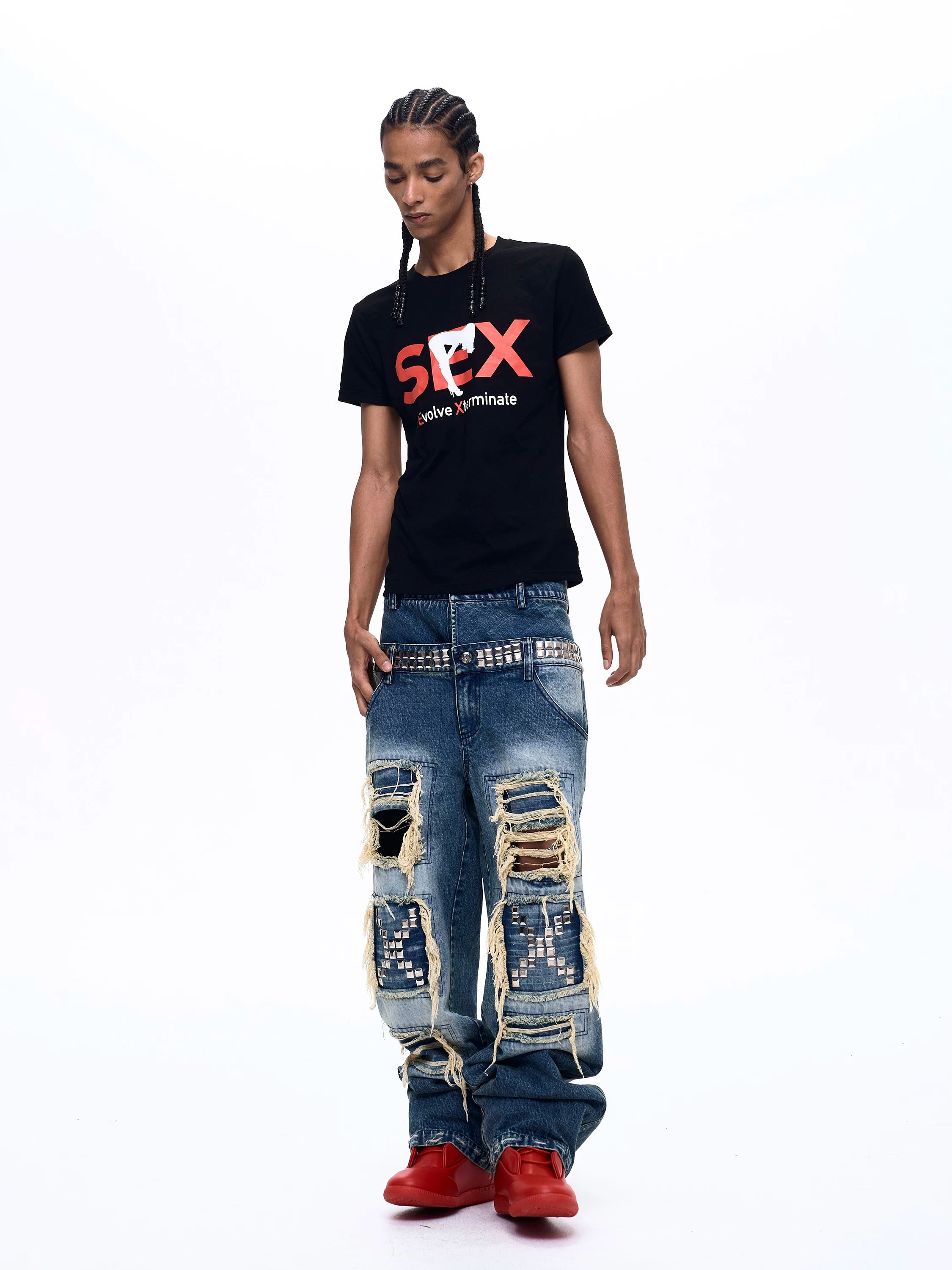 Streetwear Letter Print Crew Neck Tees