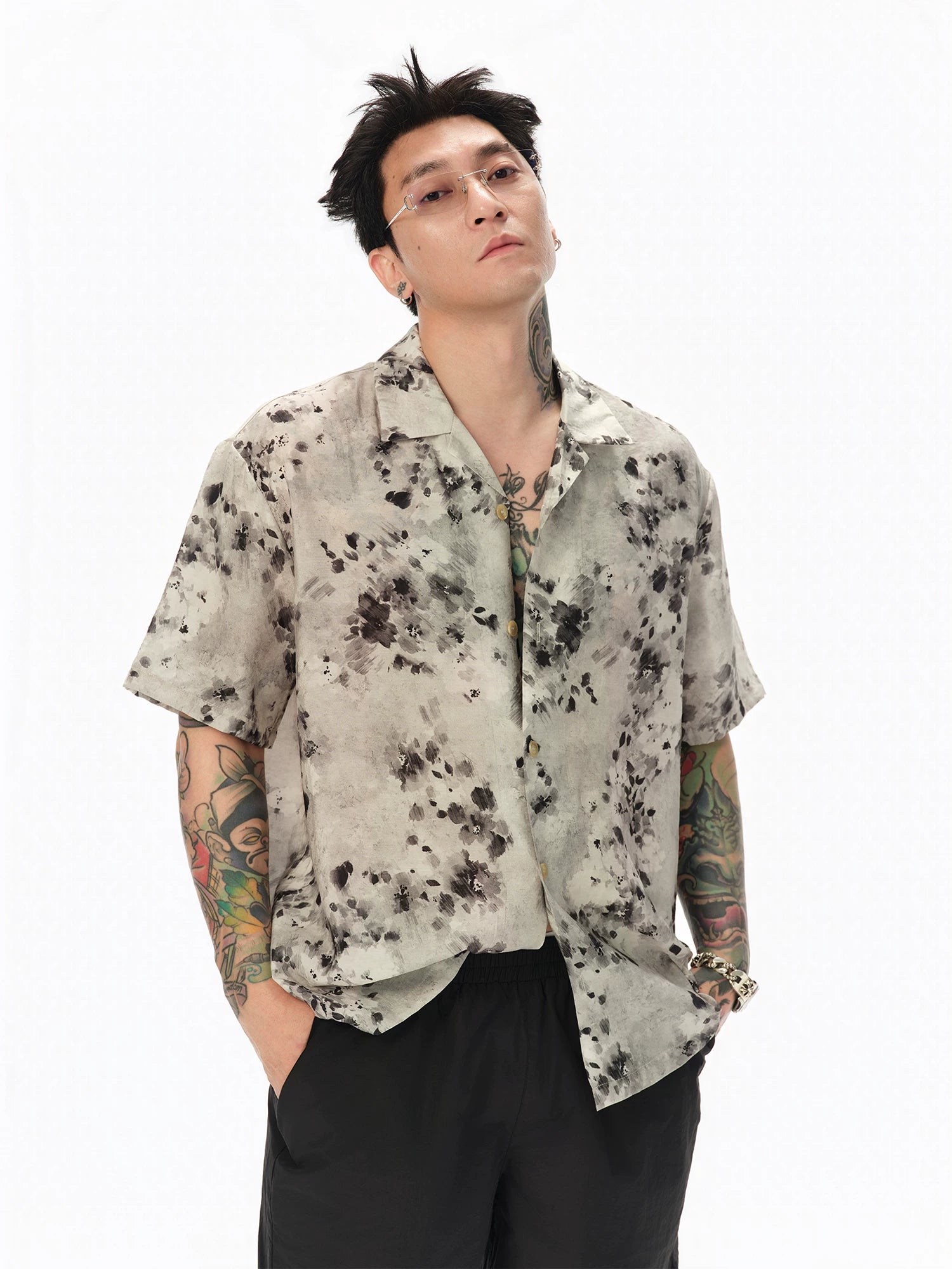 Muted Rose Silk Hawaiian Shirt