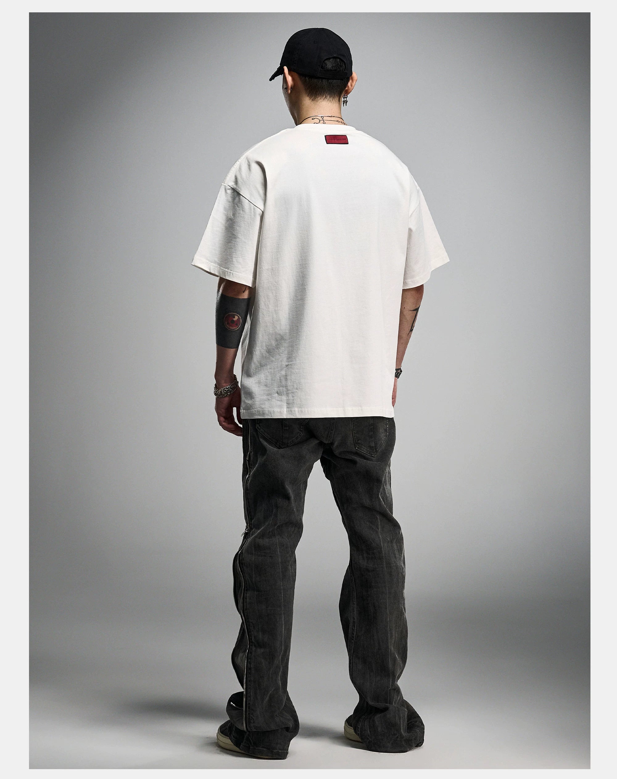 Loose Ivory Printed Short Sleeve Tee