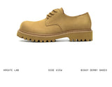 Matte Yellow Leather Derby Shoes