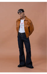 Men's Dark Blue Slim Flared Jeans