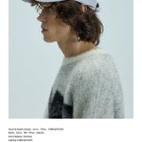 White Distressed Printed Long Brim Cap