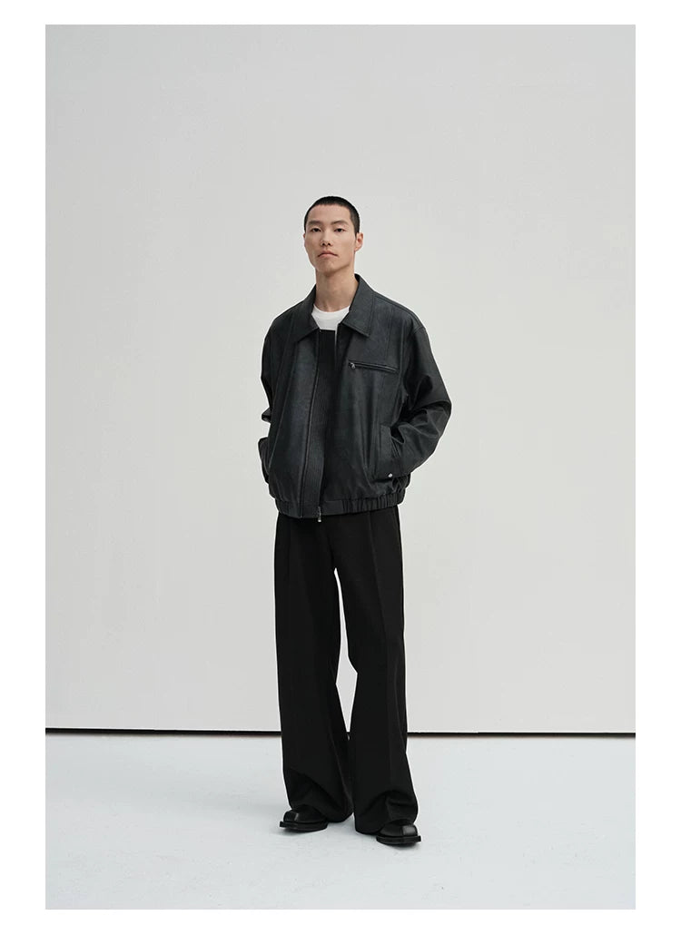 Waist-Adjustable Striped Flared Merino Wool Pants