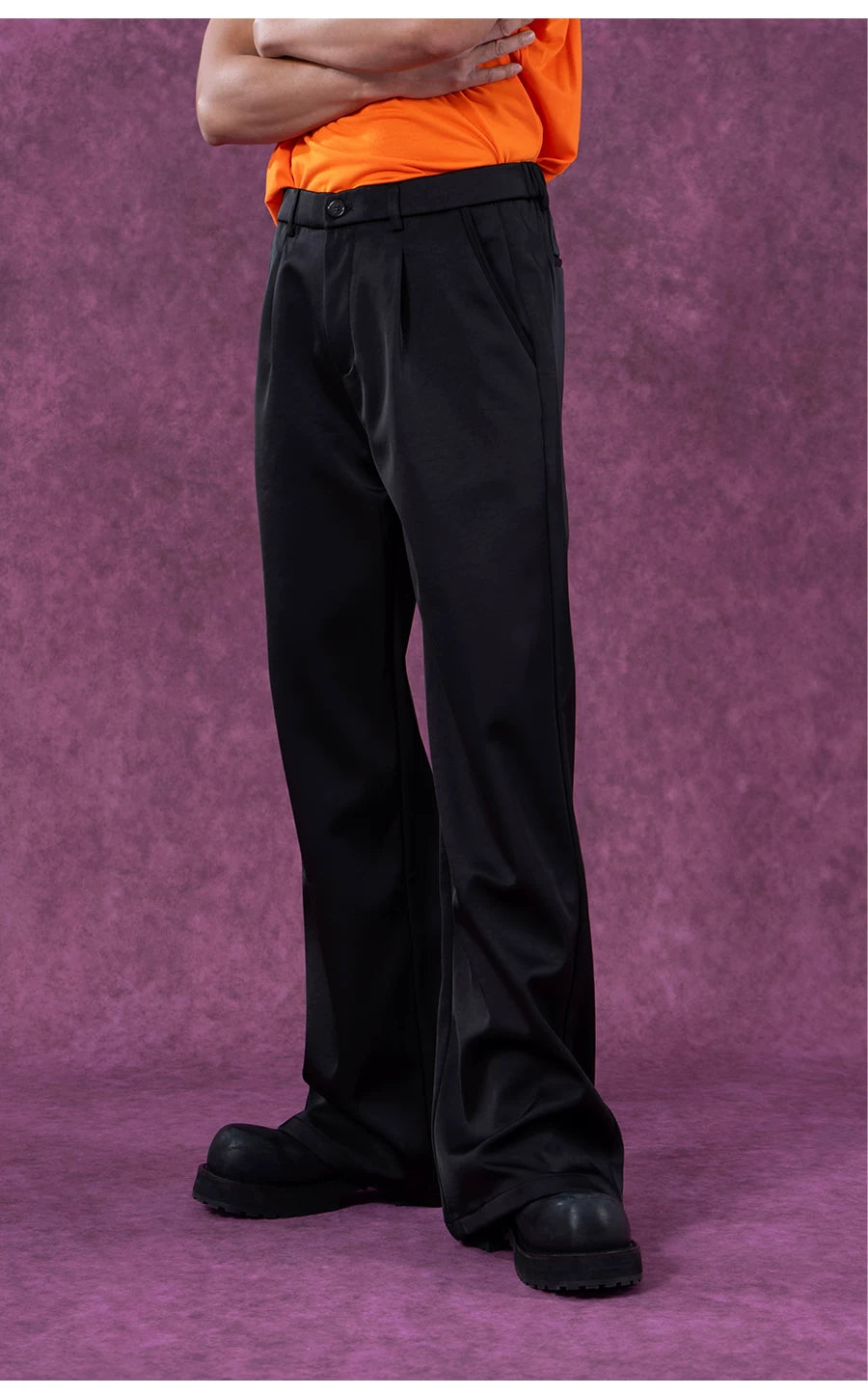 Men's Loose Satin Straight Leg Pants