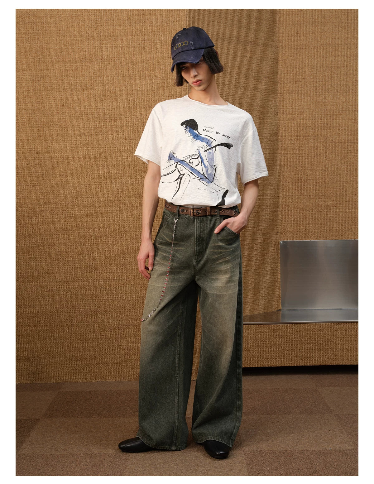 Water Stain Print Short Sleeve Tee