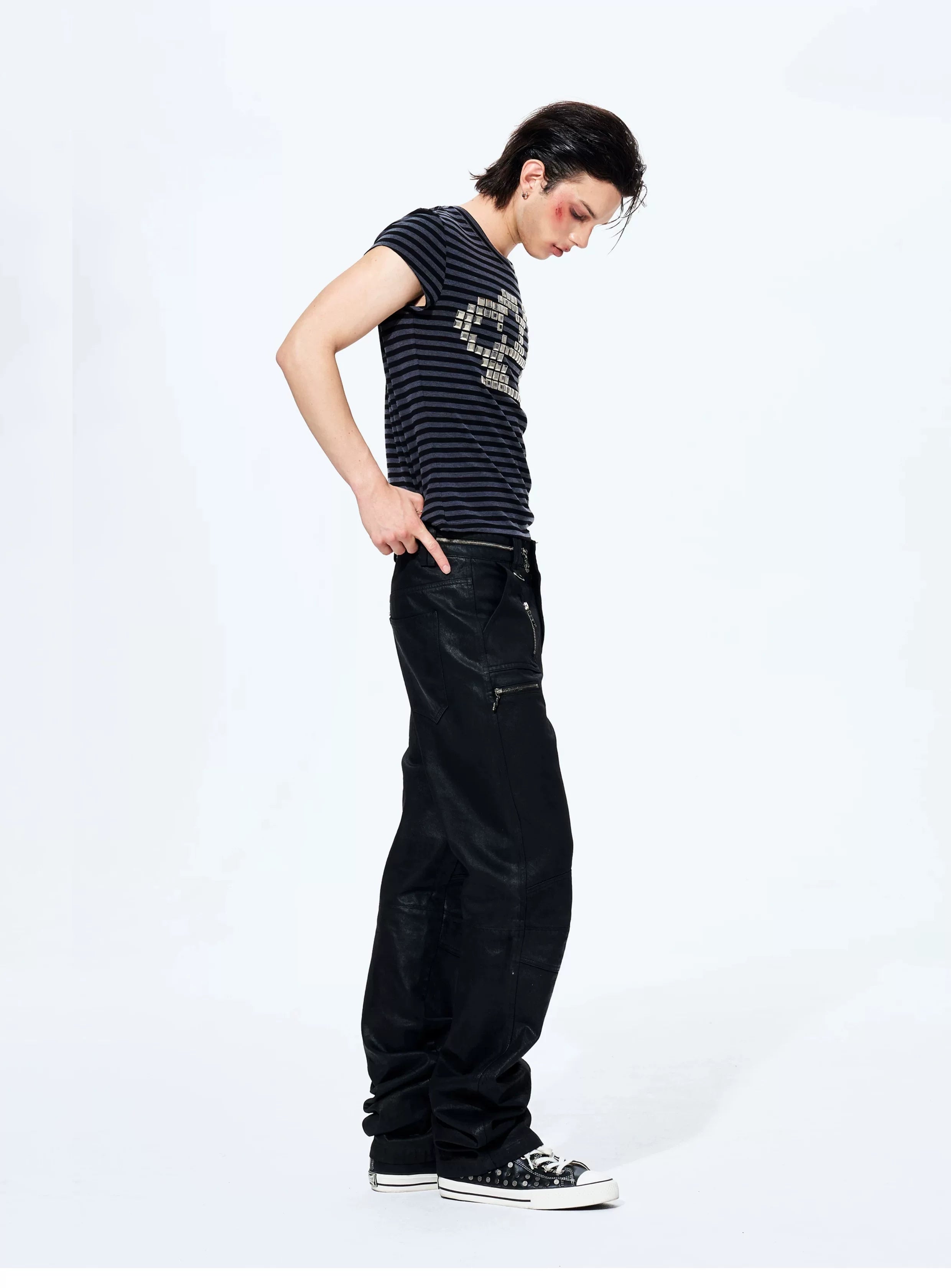 Rivet Striped Flutter Sleeve Tee