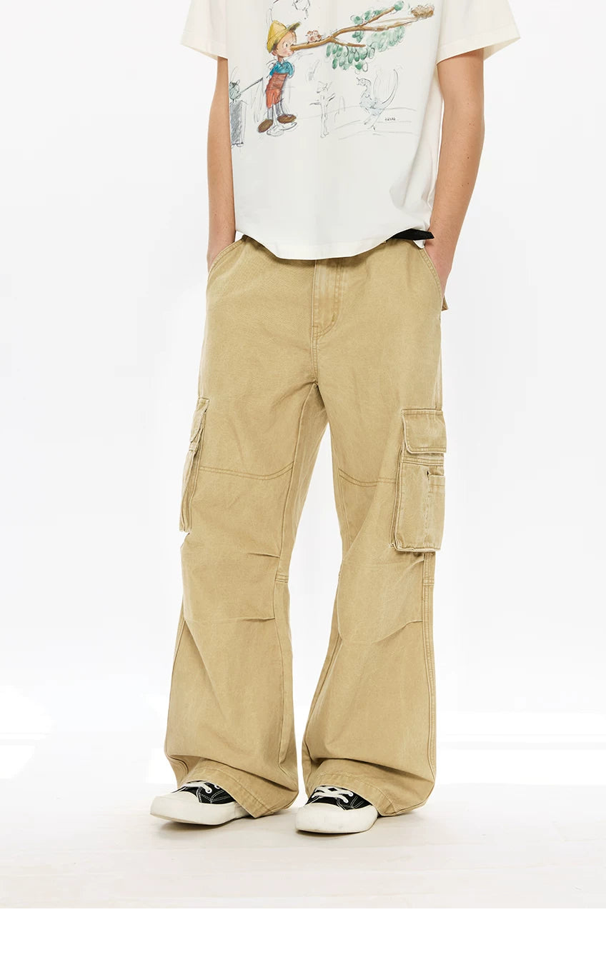Men's Loose Brushed Cotton Cargo Pants