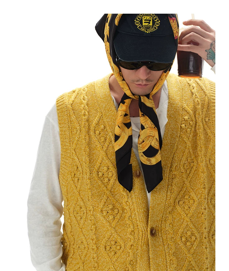 Wool Blend Vintage Knit Vest