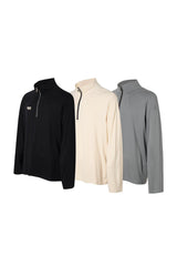 Men's Three-color Turtleneck Zip Long-sleeve Tees