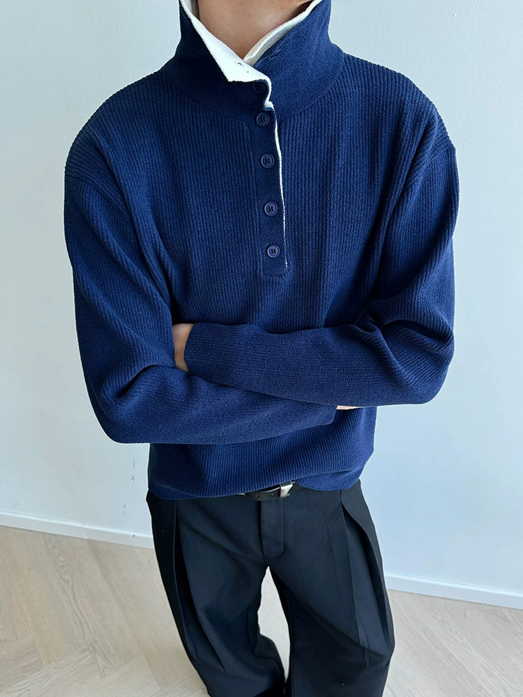 Reversible Two-in-One Stand Collar Sweater Coat