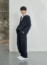 Pleated Wide Leg Suit Pants