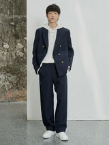 Pleated Wide Leg Suit Pants