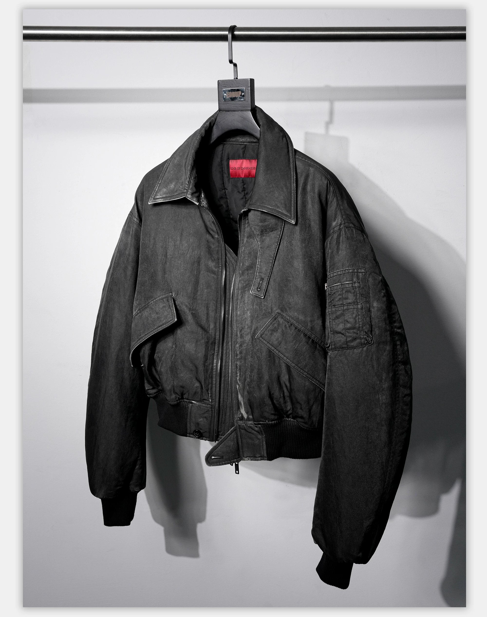 Distressed Boxy Two-Tone 3M Fleece Bomber