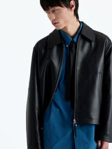 Short Zip Sheepskin Jacket