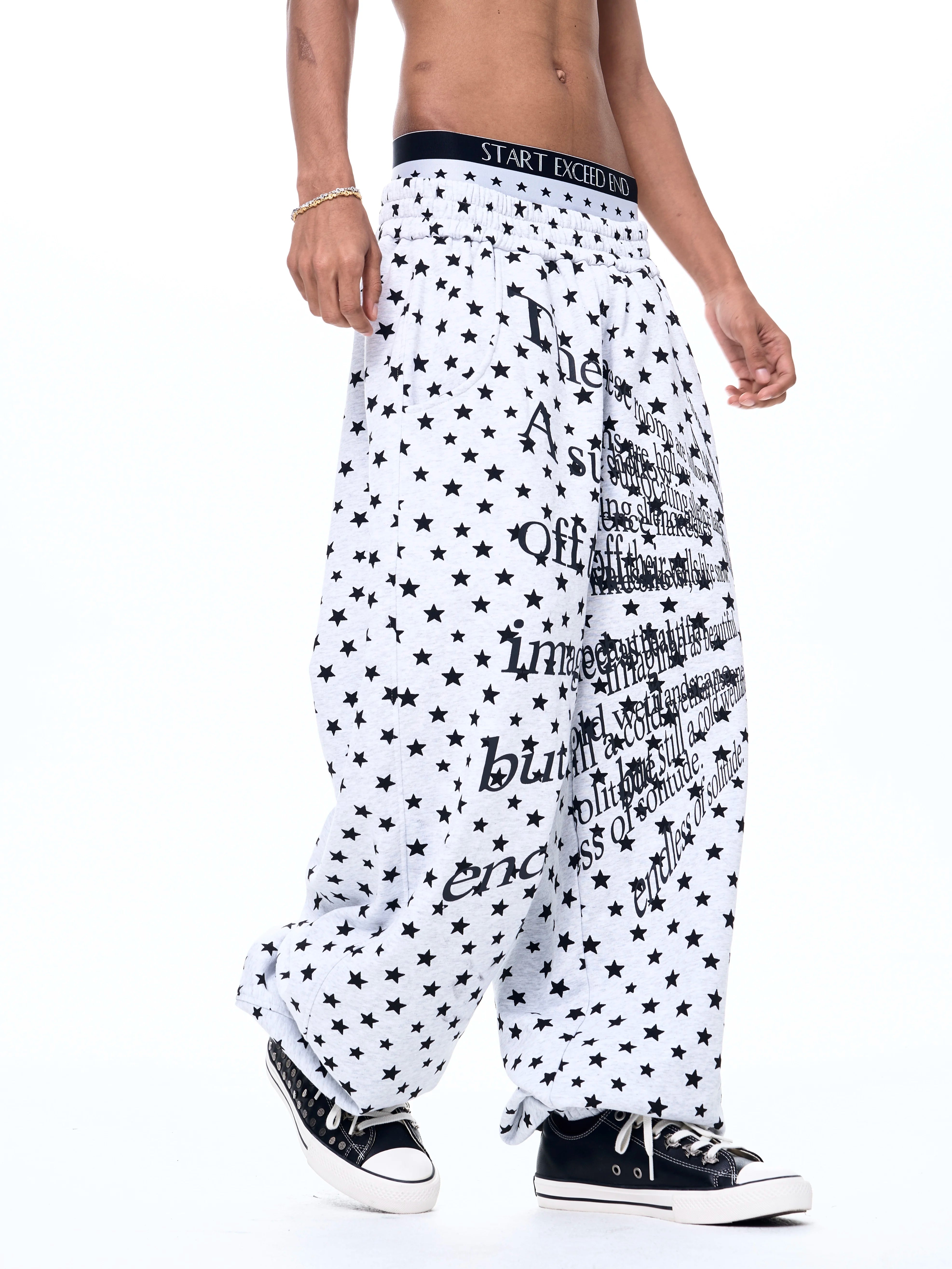 Men's Star Polka Dot Print Joggers