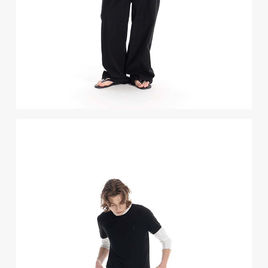 Lightweight Colorblock Two-in-one Three-quarter Sleeve Tee
