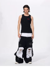 Men's Ripped Double Waist Jeans
