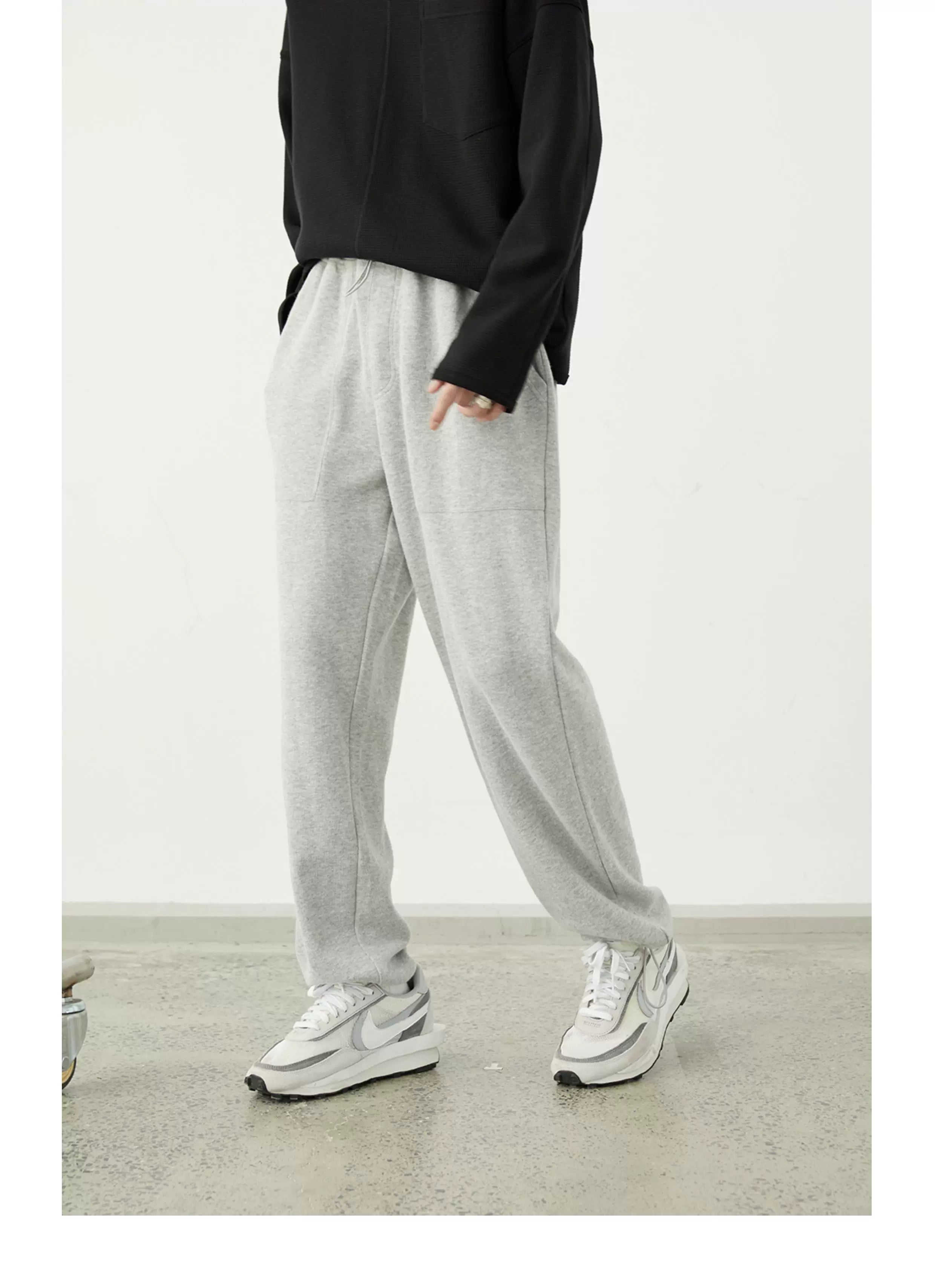 Stripe Plush Drawstring Track Pants